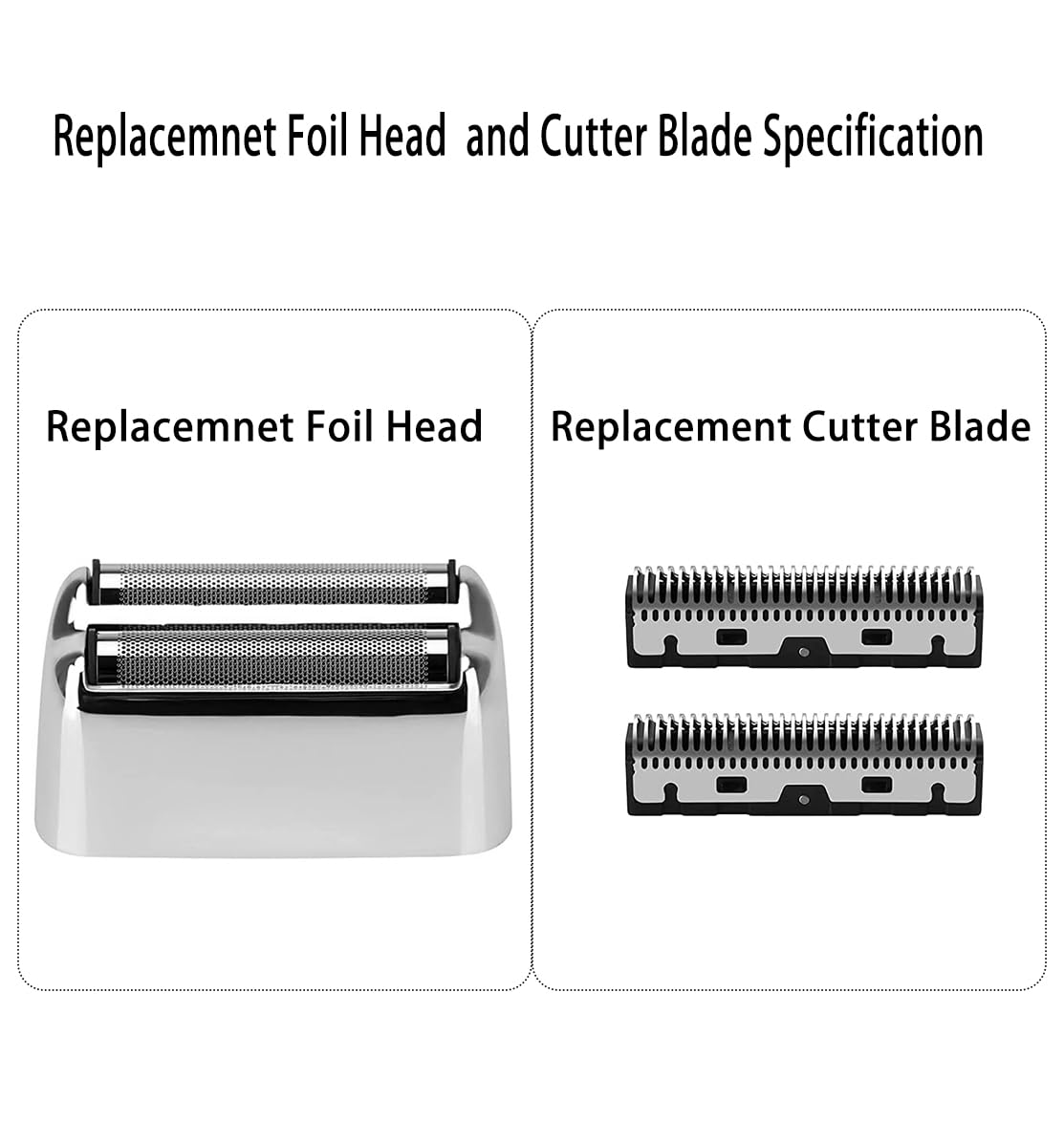 Juego de cortadores de papel de aluminio para afeitadora Babyliss Kaynway Professional Replacement emnet Cutter Blade para BaBylissPRO Barberology Metal Double Foil Shaver FX – Incluye 2 láminas, 2 cuchillas, 1 cubierta de cortador