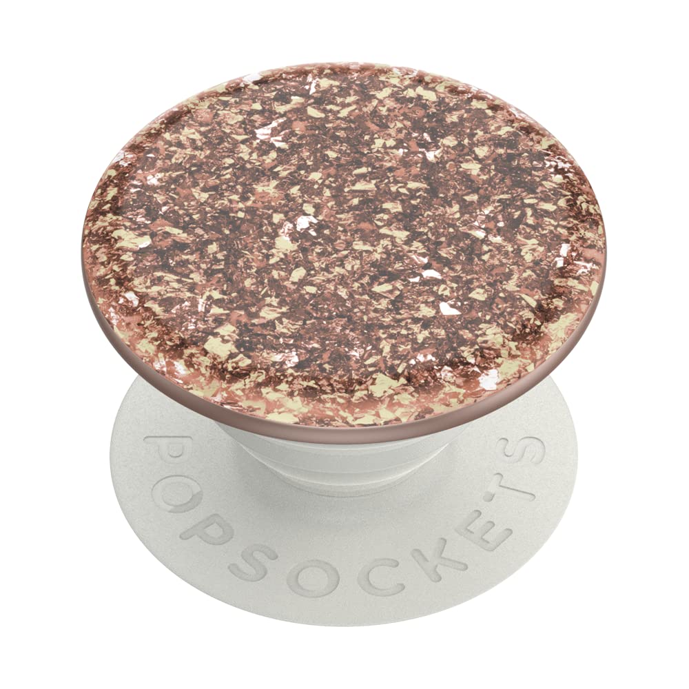 Empuñadura para Teléfono PopSockets Oro Rosa Purpurina Confeti de Aluminio Expandible