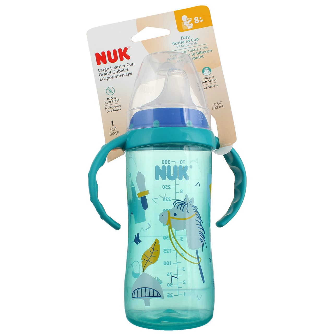 NUK - Juego de 2 tazas con asas para aprendices de la selva, Boy