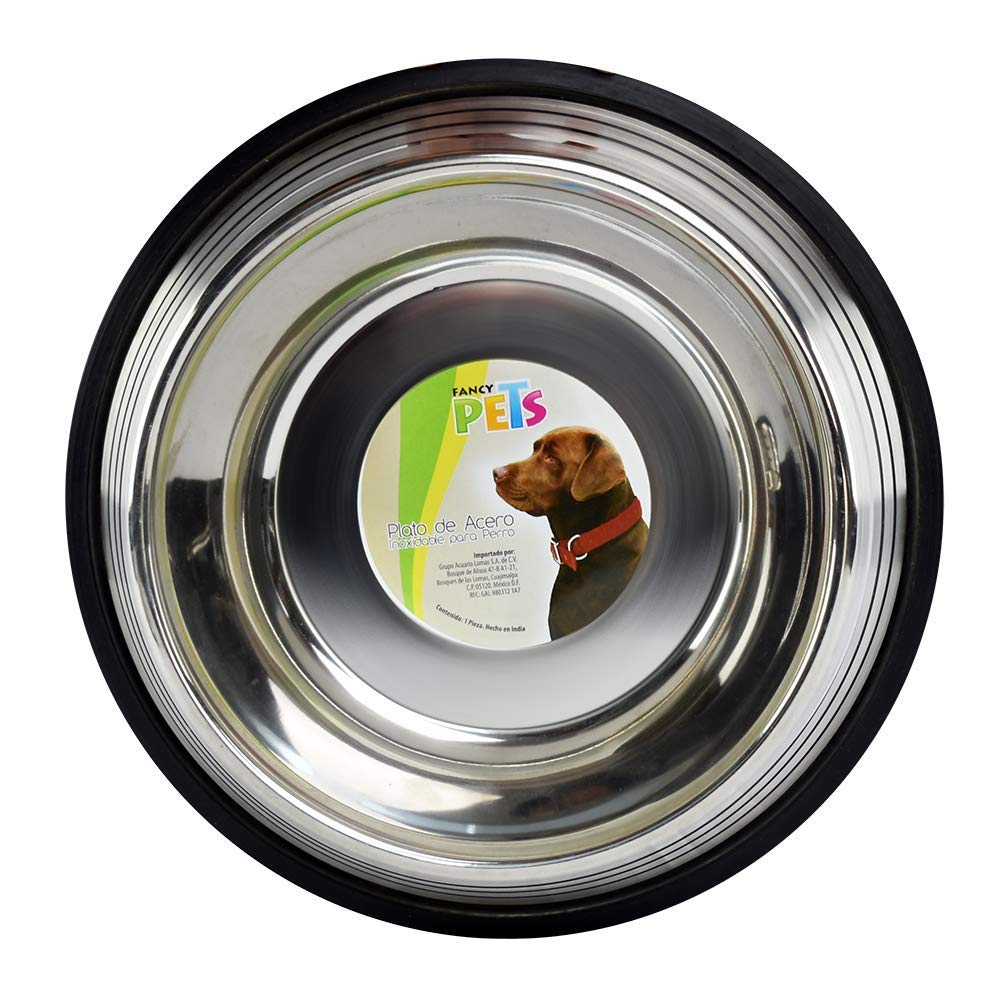 Plato de Acero Fancy Pets Azul con Antiderrapante para Perro