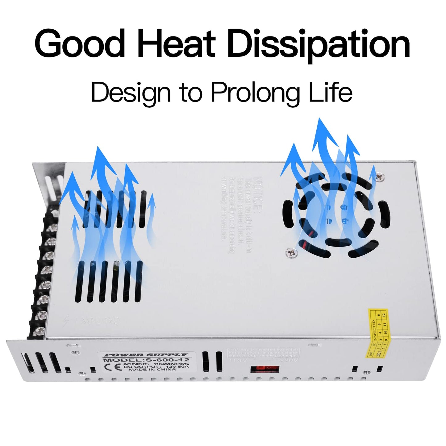 GESD Adaptador DC 12V 50A 600W TRANSFORMADOR Interruptor fuente de alimentación CA 110V/220V CC 12V 20A LED driver para tira de luz LED CCTV Cámara sistema