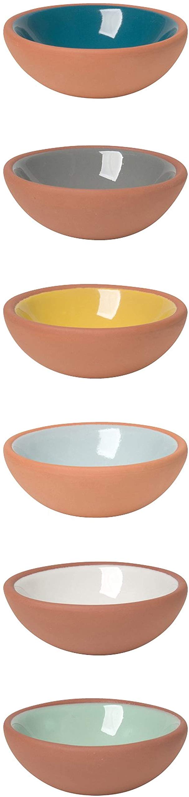 Juego de Cuencos de Terracota Now Designs Multicolor Diferenciados para Salsa de Soja, Juego de 6 Piezas