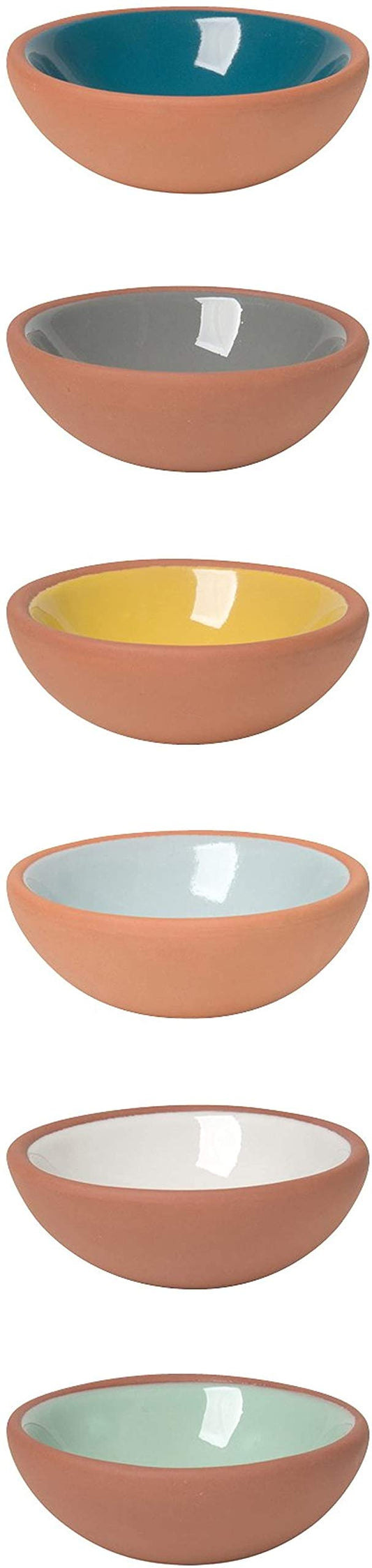 Juego de Cuencos de Terracota Now Designs Multicolor Diferenciados para Salsa de Soja, Juego de 6 Piezas