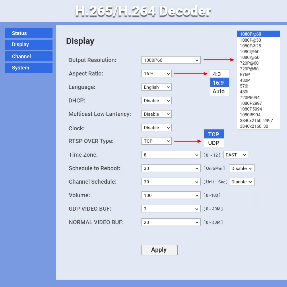 Decodificador de audio y video HD URayCoder H.265 H.264, decodificador de cámara IP HTTP RTSP M3U8 RTMP UDP Unitcast a HDMI AV RCA para visualización de publicidad, decodificación de video o cámara IP
