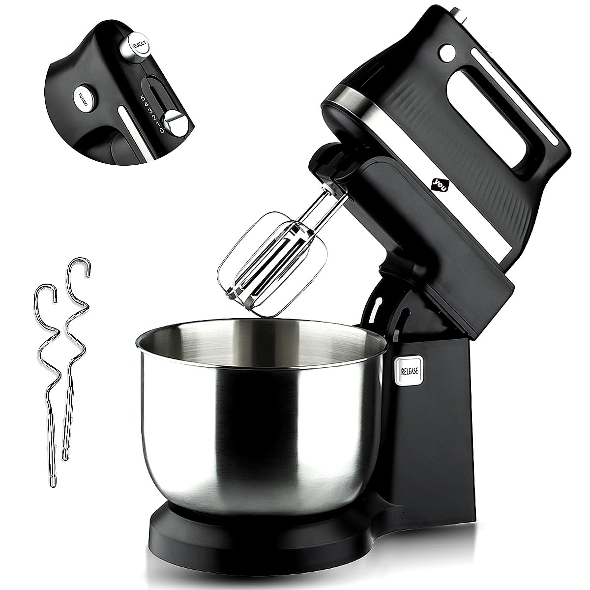 Batidora De Pedestal De Mano Planetaria 3.5 Litros Funcion Turbo 5 Velocidades 300w con Accesorios