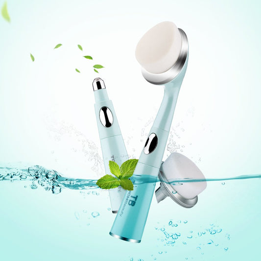 Dispositivo de Cuidado de la Piel TOUCHBeauty 1581 Blanco con Masajeador Ocular Sónico y Cepillo Limpiador Facial Suave