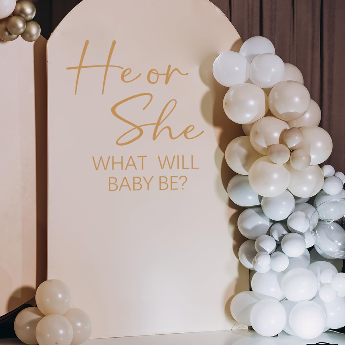 He or She Baby - Calcomanías de pared para revelar género – Calcomanías de vinilo para telón de fondo de fiesta