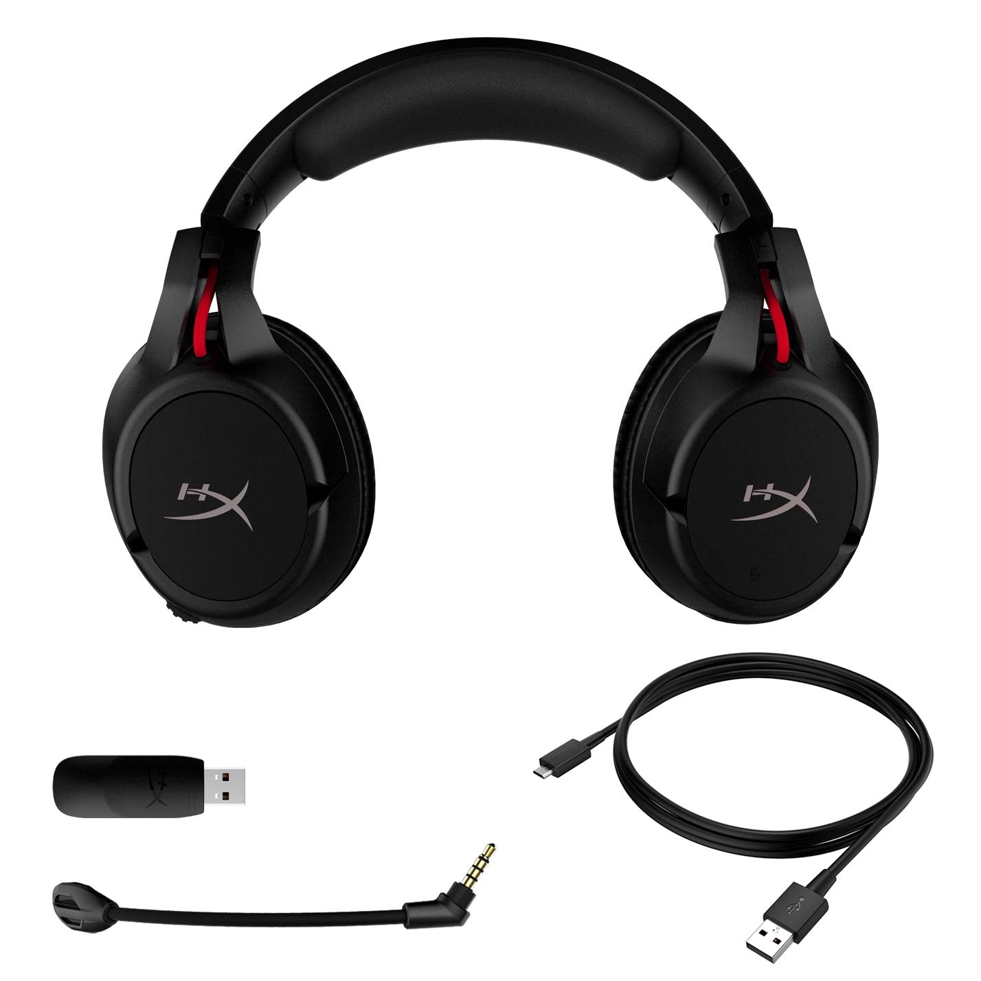 HyperX Cloud Flight - Audífonos para gaming inalámbricos, Batería de larga duración, Micrófono desmontable con cancelación de ruido, Compatible con PS4, PC, PS4 Pro (HX-HSCF-BK/AM)