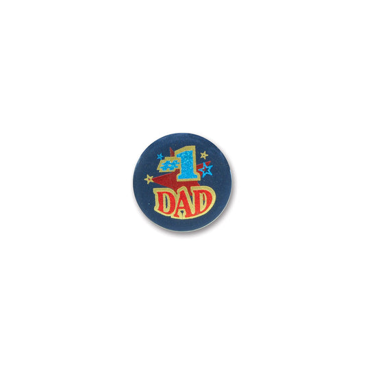 Beistle #1 Dad Satin Button