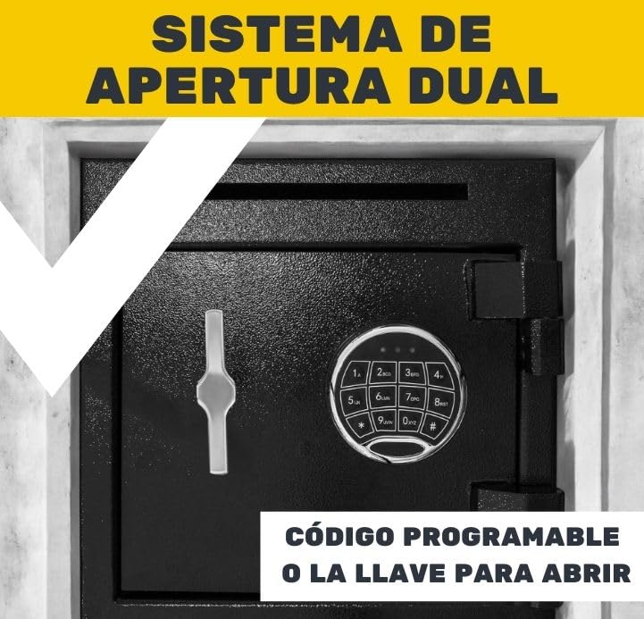 Caja Fuerte Seguridad Rack & Pack Negra Electrónica con Combinación Digital para Dinero Documentos y Joyas