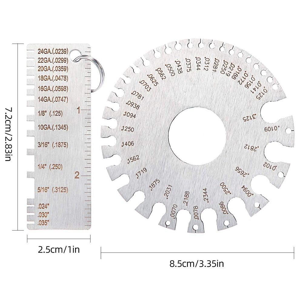 Accesorios de inspección de tamaño chapado portátil, herramienta de medición de calibre de alambre duradero, medidor de espesor de soldadura, calibre de chapa de metal