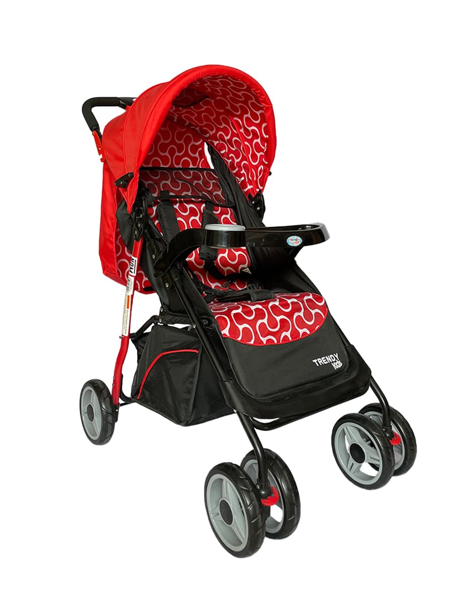 Carriola para Bebé con Travel System, 4 en 1, Plegado a Una Mano, Respaldo Multiposiciones, Portabebé/Autoasiento 0+, Arnés de 5 Puntos, Canastilla Amplia, de 0 a 3 Años, Modelo MAXY (Roja)