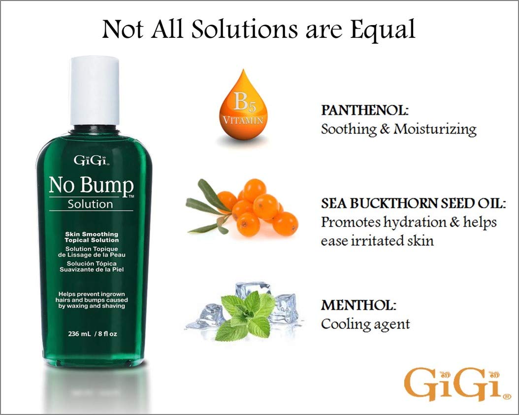 GiGi No Bump Skin Smoothing Topical Solution for after shaving, waxing or laser hair removal treatment 8 oz