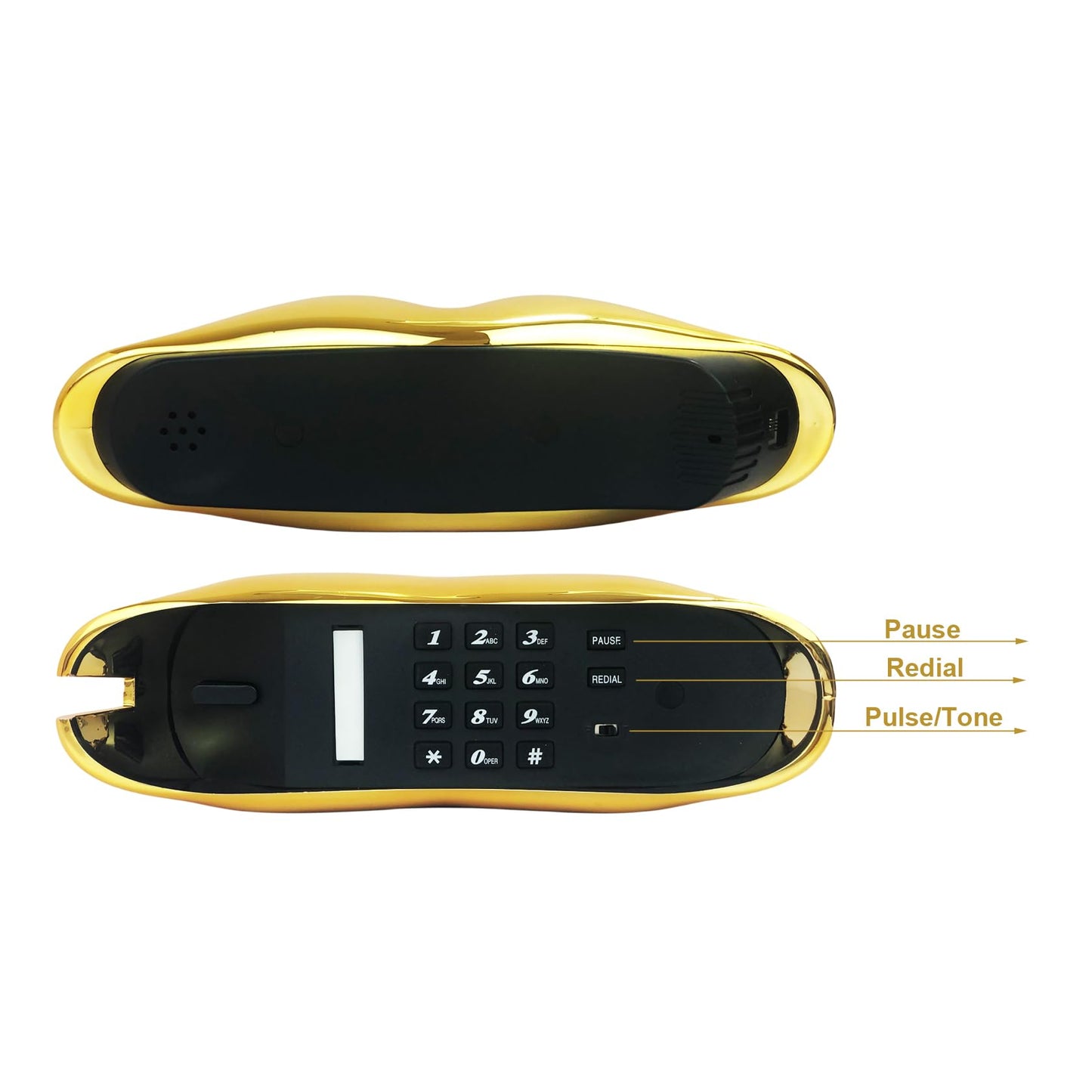 TelPal - Teléfonos fijos con cable para el hogar, divertido regalo de teléfono labial, boca con cable, teléfono fijo real, hogar, oficina, teléfono, decoración de muebles