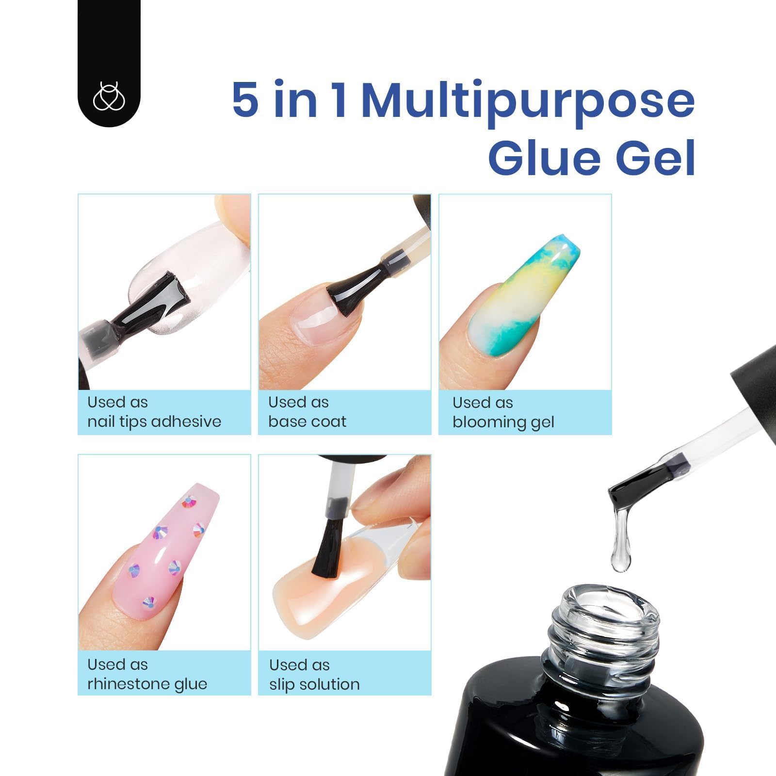Kit de uñas de gel Beetles Almendra: 504 piezas Kit de uñas de gel Beetles Juego de extensiones de uñas fácil Etch X Puntas de uñas cortas, medianas, almendra, puntas de uñas medio mate Pegamento para uñas 5 en 1 Lámpara de uñas UV LED DIY