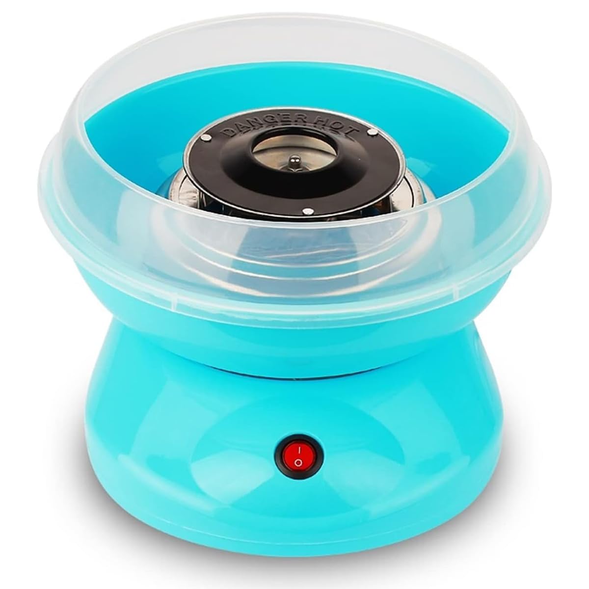 Máquina de Algodón de Azúcar | Algodonera | Portátil con placa grande a prueba de salpicaduras | Regalo de niños y para fiesta de cumpleaños (Color Azul)