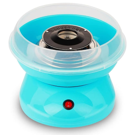 Máquina de Algodón de Azúcar | Algodonera | Portátil con placa grande a prueba de salpicaduras | Regalo de niños y para fiesta de cumpleaños (Color Azul)