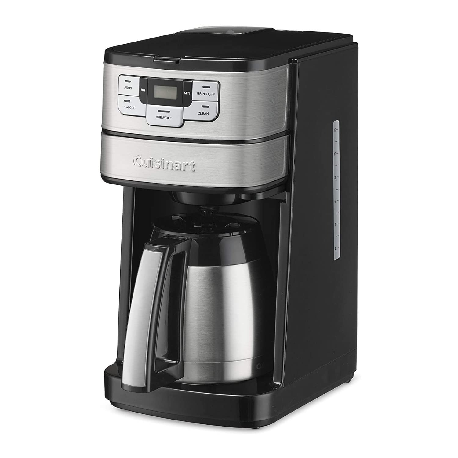 Cuisinart DGB-450NAS - Cafetera de 10 tazas con amoladora, molienda y preparación automática, color negro y plateado