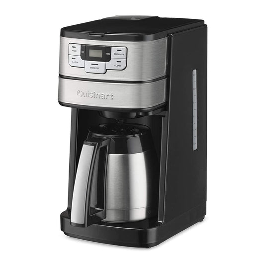 Cuisinart DGB-450NAS - Cafetera de 10 tazas con amoladora, molienda y preparación automática, color negro y plateado