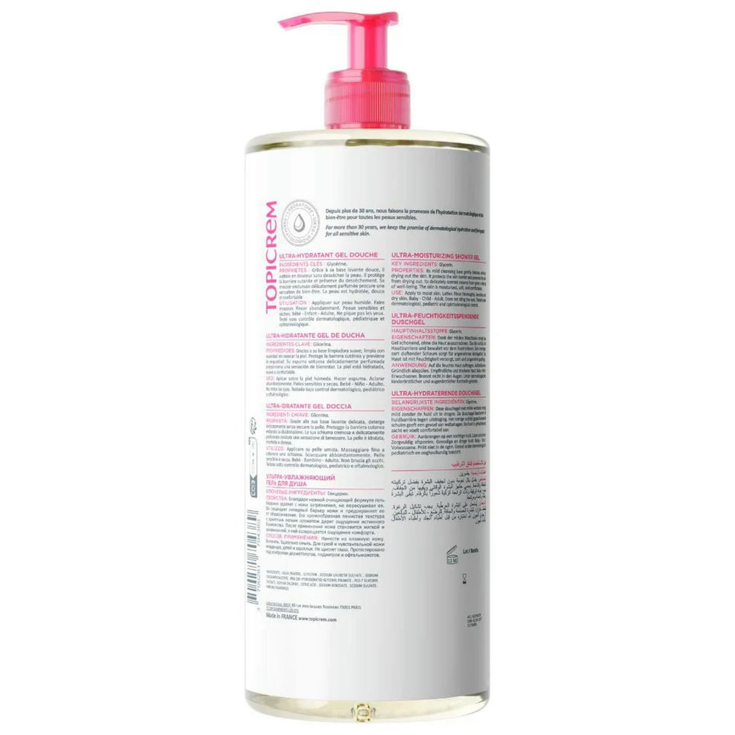 TOPICREM Gel Limpiador Corporal Suave - Pieles sensibles y secas - 500 ml