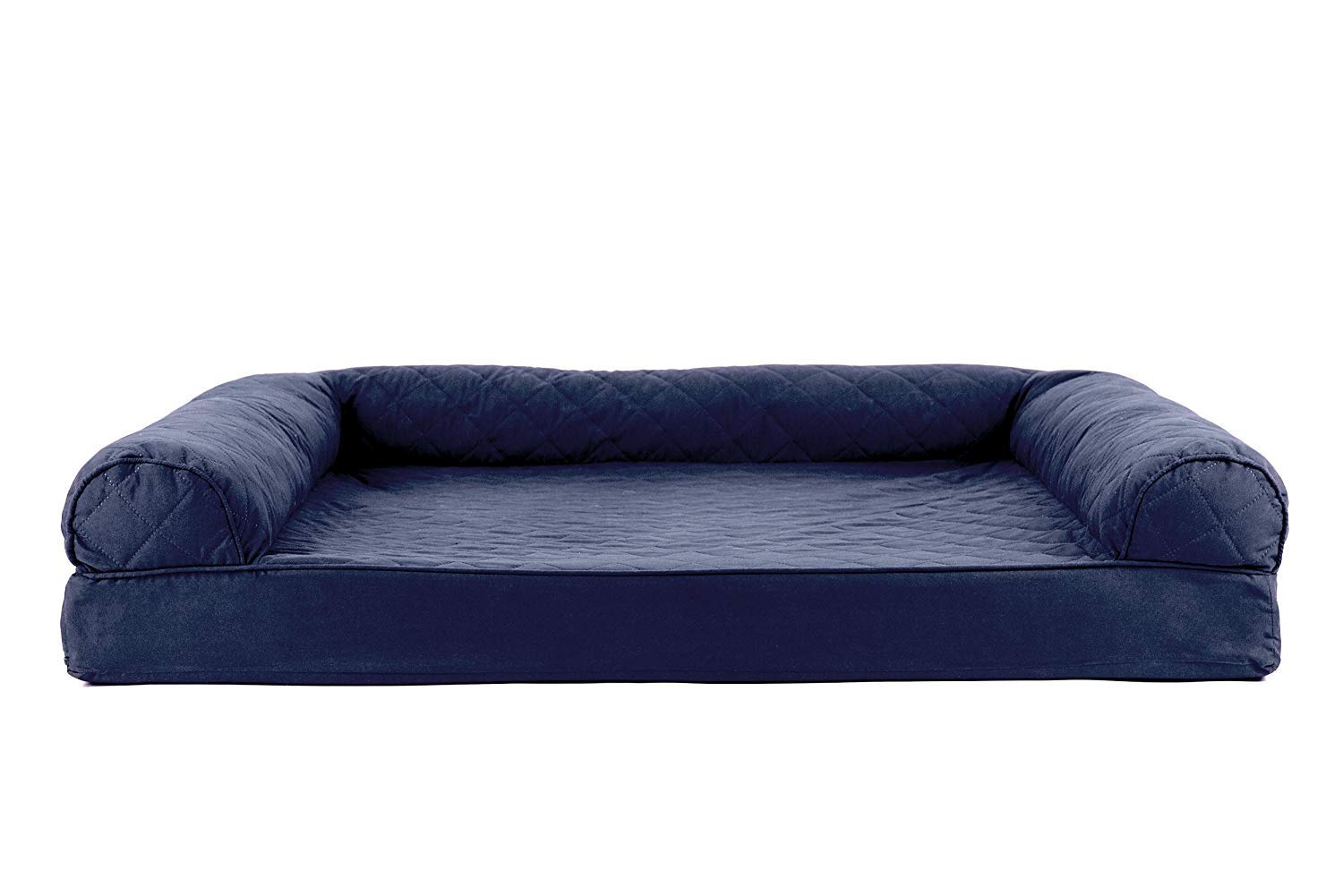 Furhaven Pet - Sofá cama para perros y gatos FurHaven de espuma viscoelástica ortopédico acolchado para perros y gatos, azul marino, jumbo