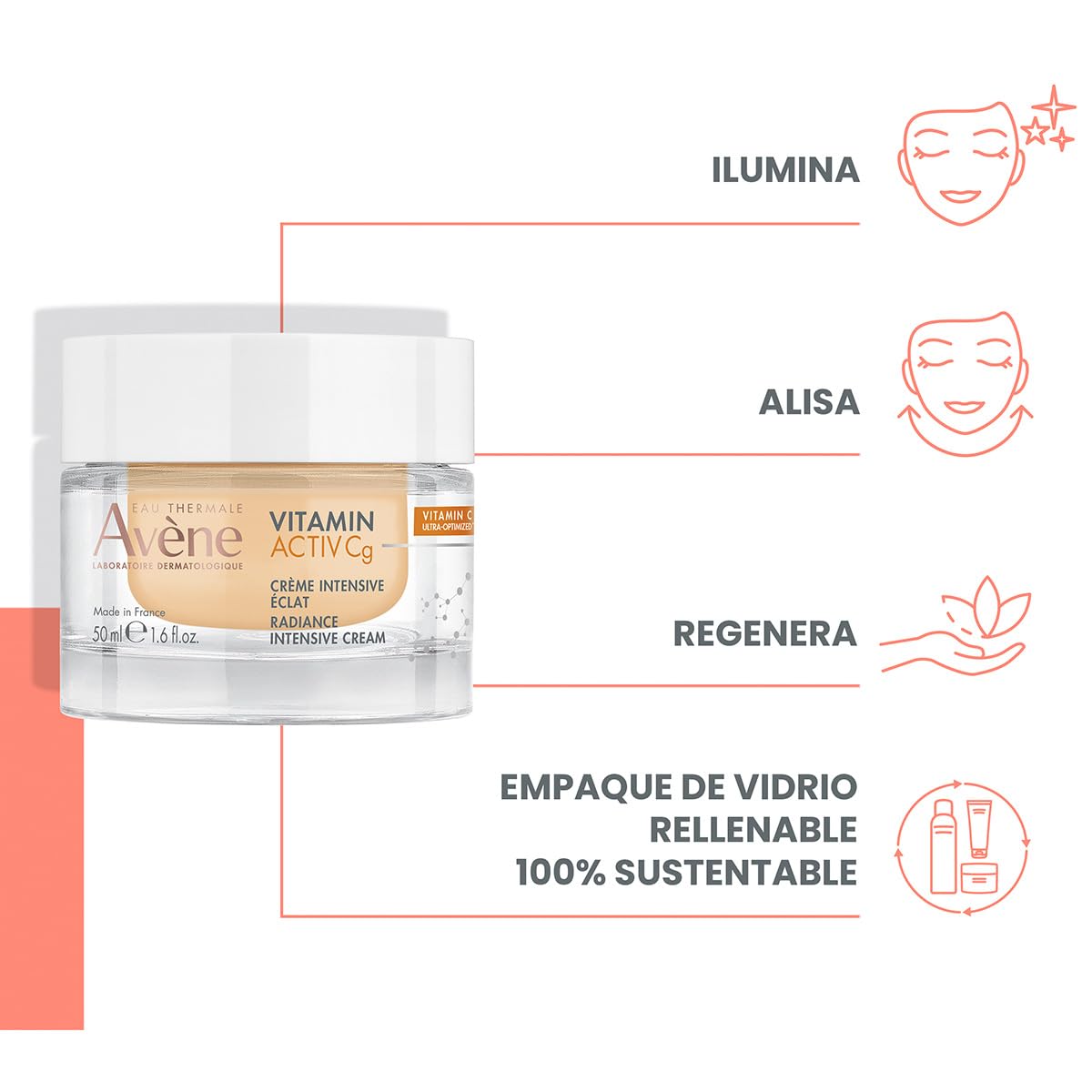 Avène Vitamin Activ Cg, Crema Luminosidad Intensiva, 50ml