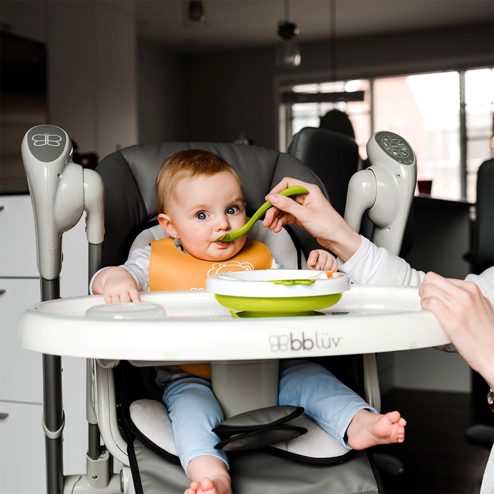 Bblüv Platö - Plato de alimentación calentadora con 3 compartimentos con base de succión para bebé a niño (color), sin BPA ni ftalatos, lima