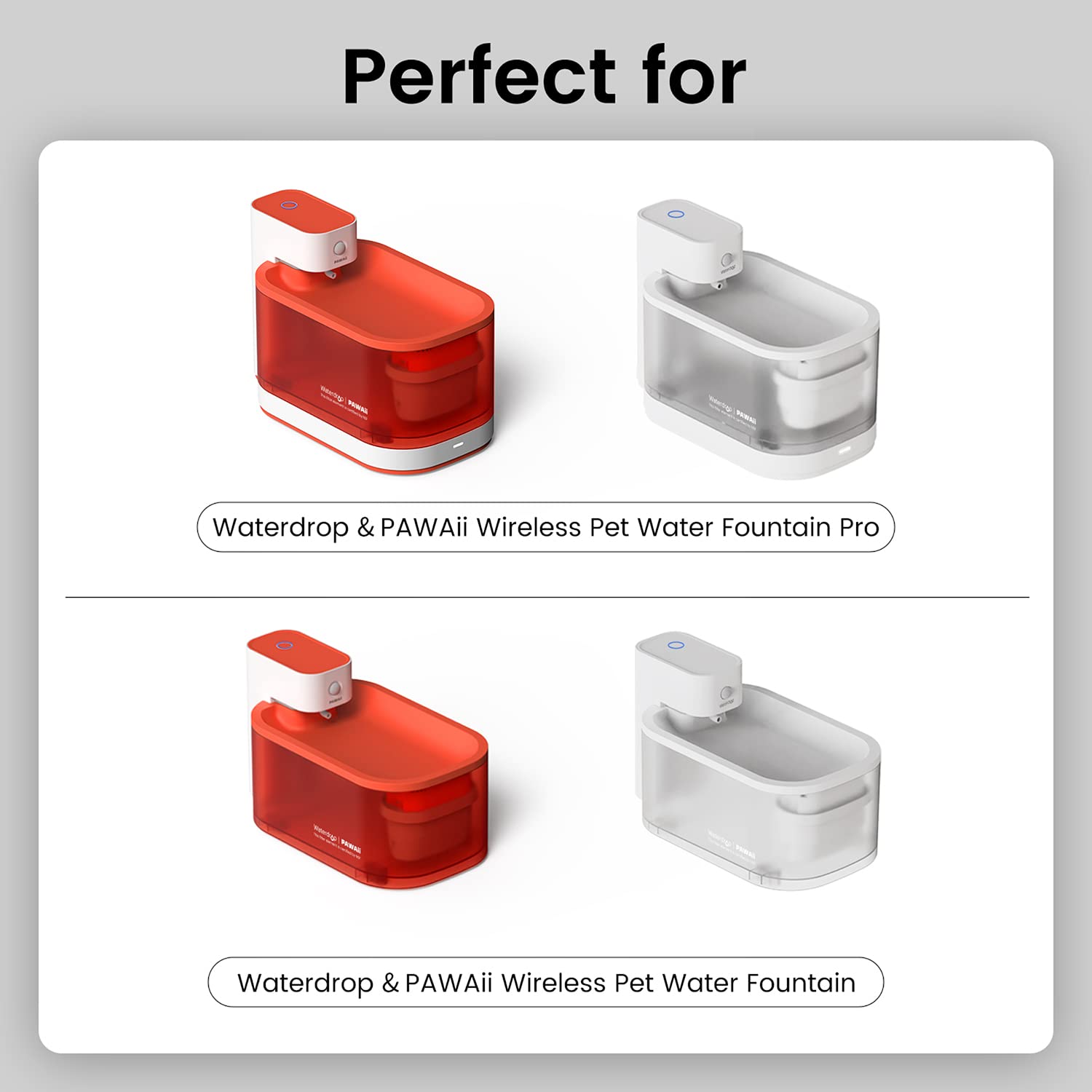 Filtros Pawaii Inalámbricos para Fuente de Agua para Gatos 66 Onzas NSF Paquete de 6