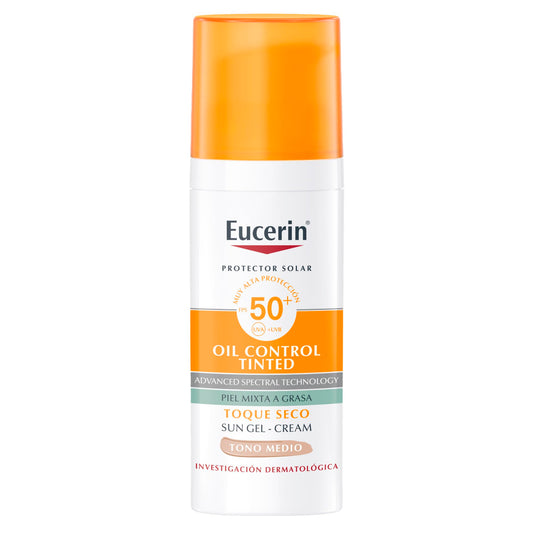 Protector Solar Facial Eucerin Tono Medio Control de Brillo Efecto Mate