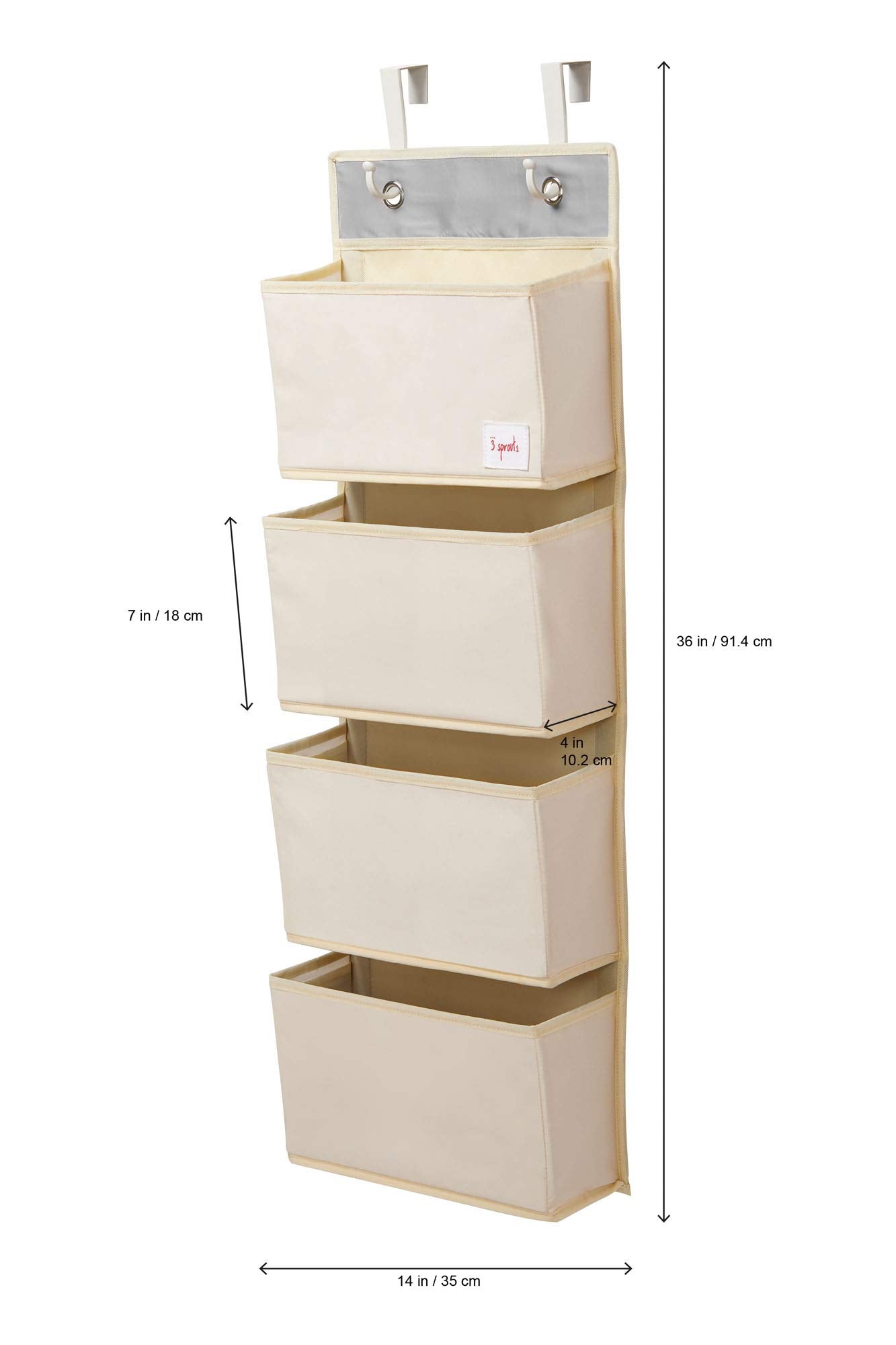 3 Sprouts Hanging Wall Organizer - Almacenamiento para guarderías y cambiadores (Llevar)