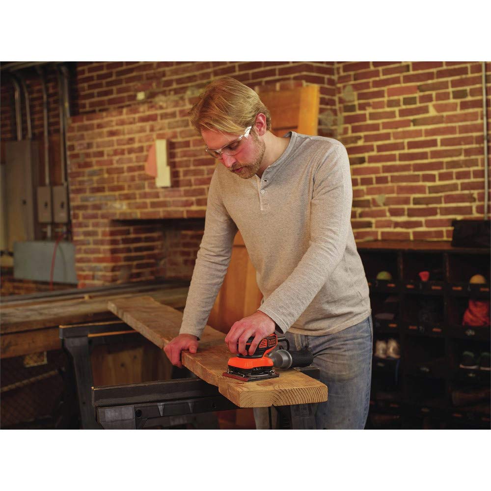 BLACK+DECKER - Lijadora órbita eléctrica de 2.0 amperios (BDEQS300)