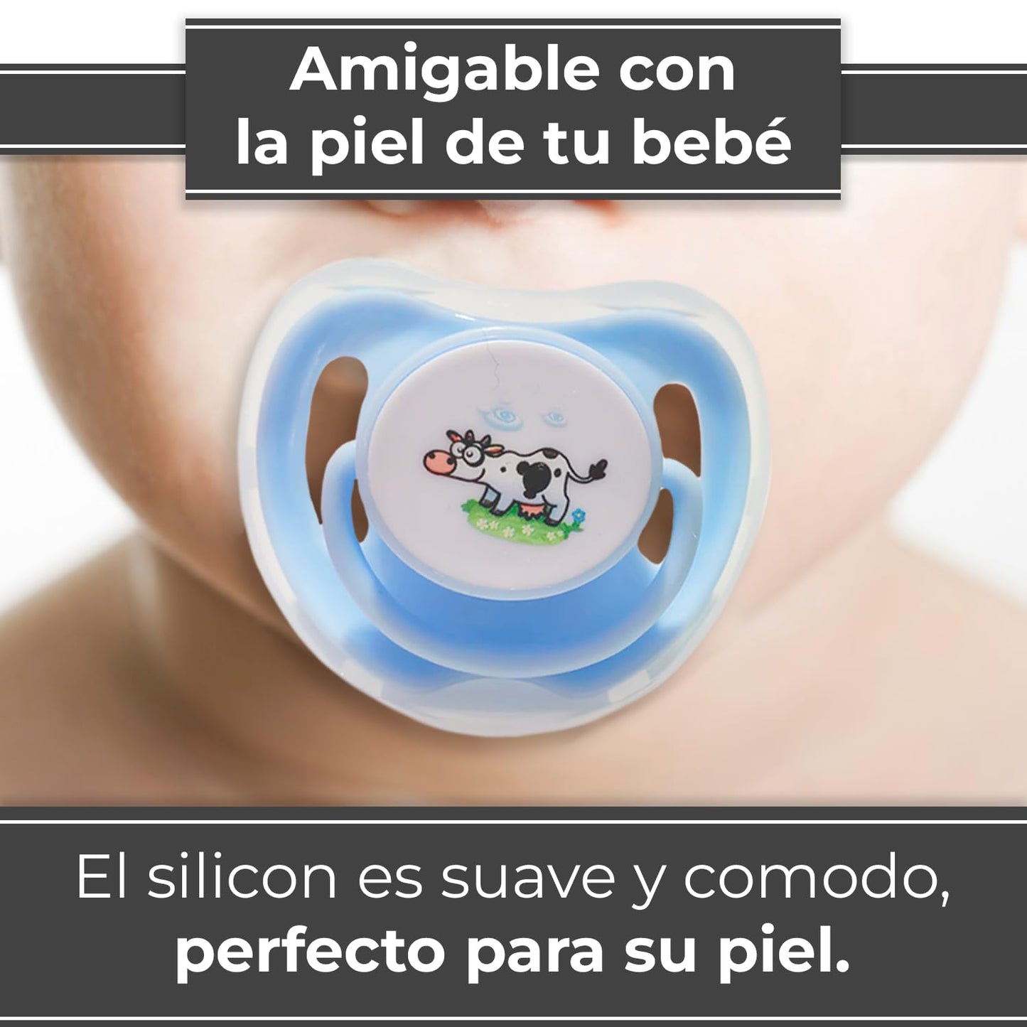 Chupón Ortodóntico Desarrolla Sentidos de tu Bebé con Tapa Protectora, Dibujos Animados, 1m+ (Amarillo - Jirafa)