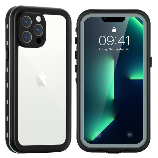 Funda para iPhone 13 Pro Max, Funda Impermeable IP68 para iPhone 13 Pro Max, iPhone 13 Pro Max Funda con Kickstand, Carcasa Protección Resistente Impactos TPU+PC Case, Adecuado para Buceo, Natación