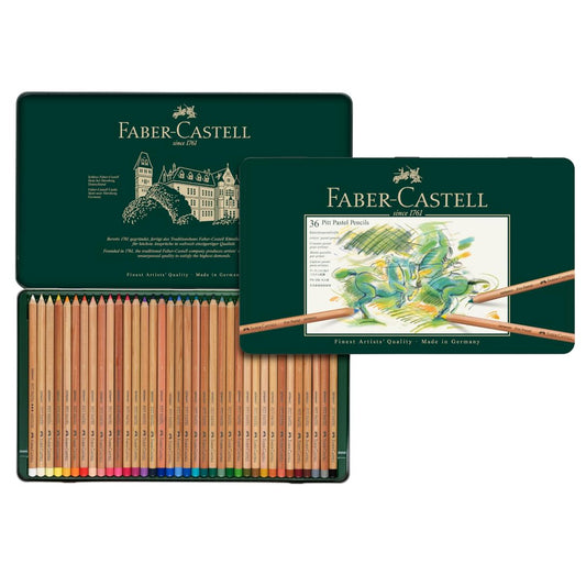 Faber-Castell Lápices de color Pitt Pastel Pencil para Arte con 36 Diferentes Colores, están fabricados con pigmentos de alta calidad, tienen una textura suave y seca, característica de los pasteles