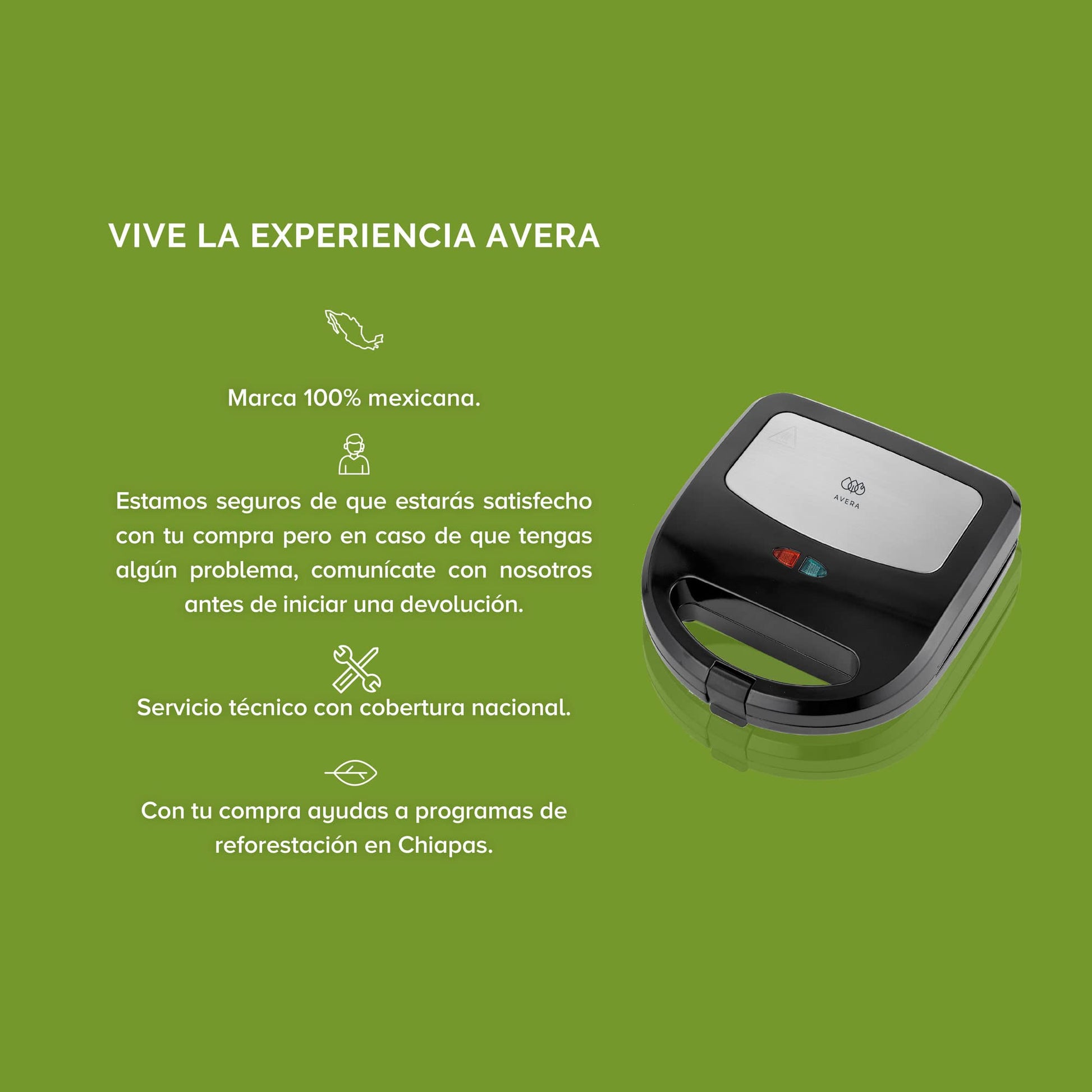 AVERA Sandwichera 5 en 1 (Incluye Placas para Waffles, Hot Cakes, Parrilla Panini Sandwich y Donitas), Sandwichera Electrica, Sanwichera | Color Negro | SW01