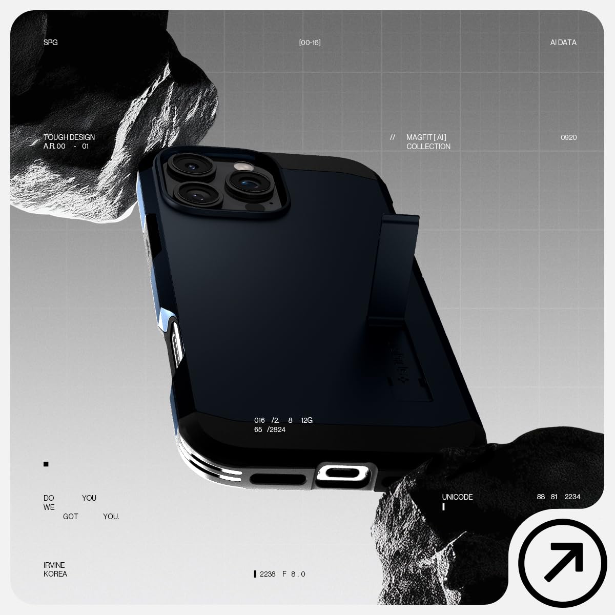 Funda Spigen Tough Armor (AI) MagFit Compatible con iPhone 16 Pro [Soporte] [Protección de Grado Militar], Compatible con MagSafe - Metal Slate