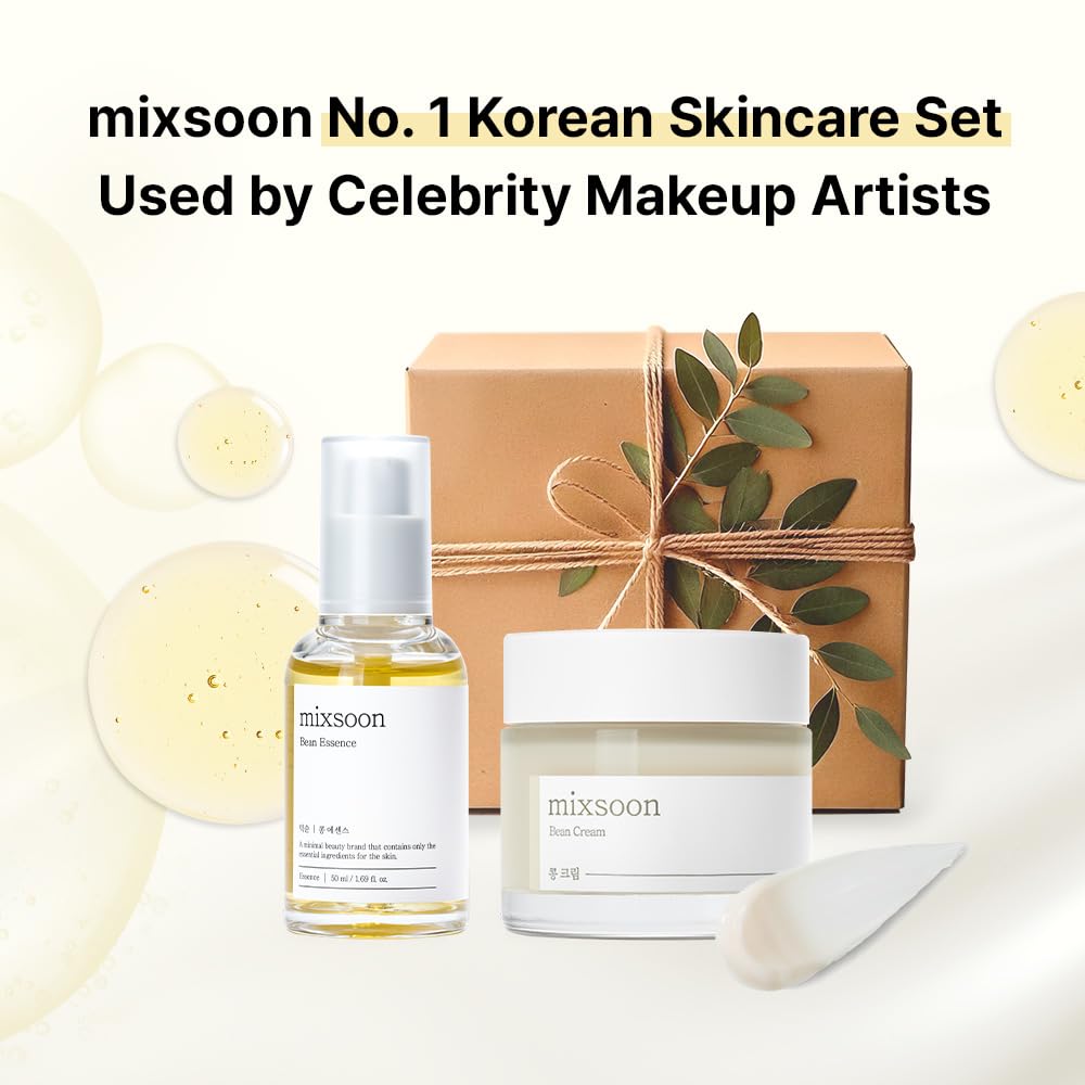 mixsoon Set De Crema De Frijoles Y Esencia De Frijoles - Set Especial Para Cuidado Profundo De Los Poros Y Sebo Para Piel Dura Textuerda, Colección De Frijoles (1.69 Fl Oz/50Ml +1.69
