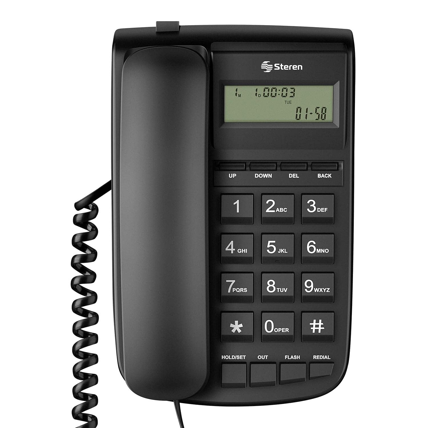 STEREN Teléfono alámbrico con Teclado Grande Tel-225