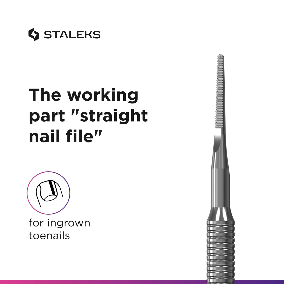 STALEKS PRO Expert PE 60/3 Ingrown Nail Lifter Pedicure Tool Surgical Grade Stainless Steel for Home Personal Use Durable (INGROWN TOENAIL LIFTER + STRAIGHT FILE)