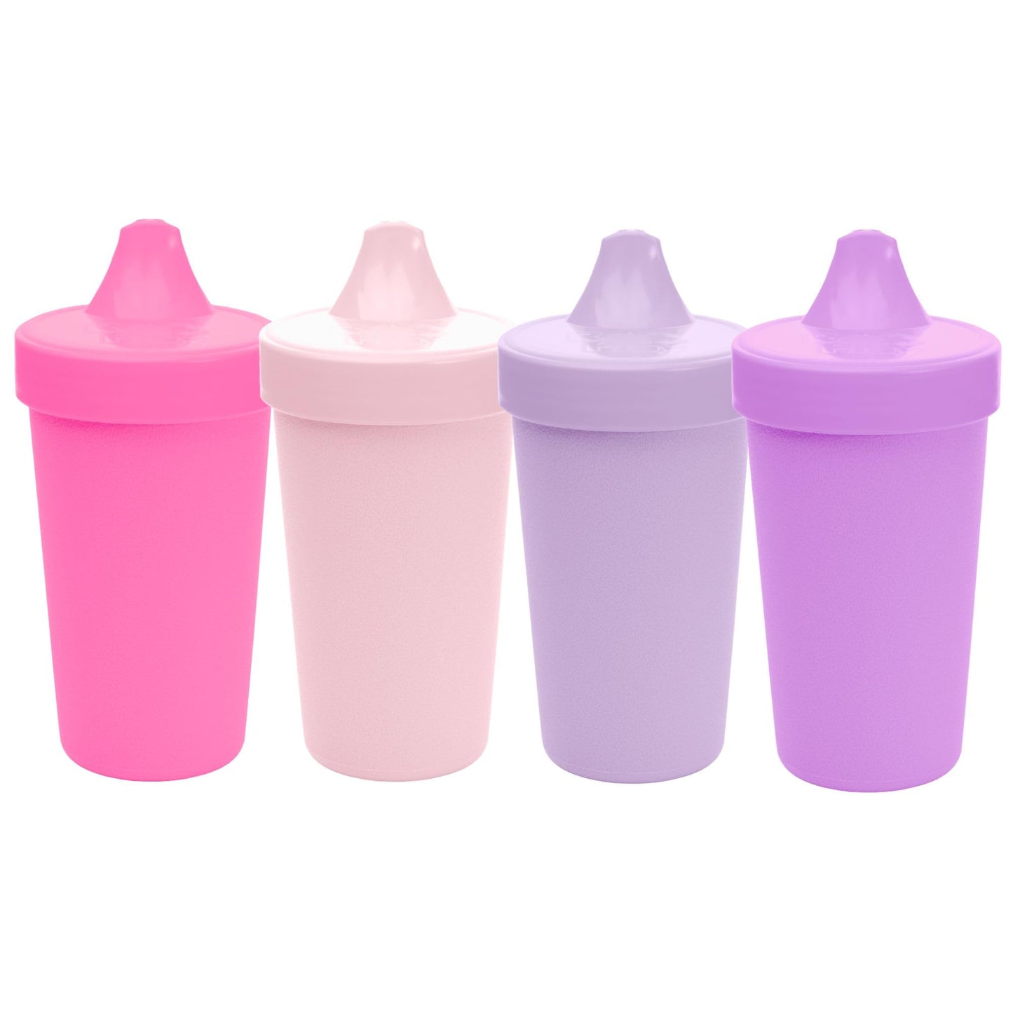 Re-Play - Juego de 4 tazas para bebé, bebés y niños sin derrames, color rosa brillante, morado, amatista (Princes+)