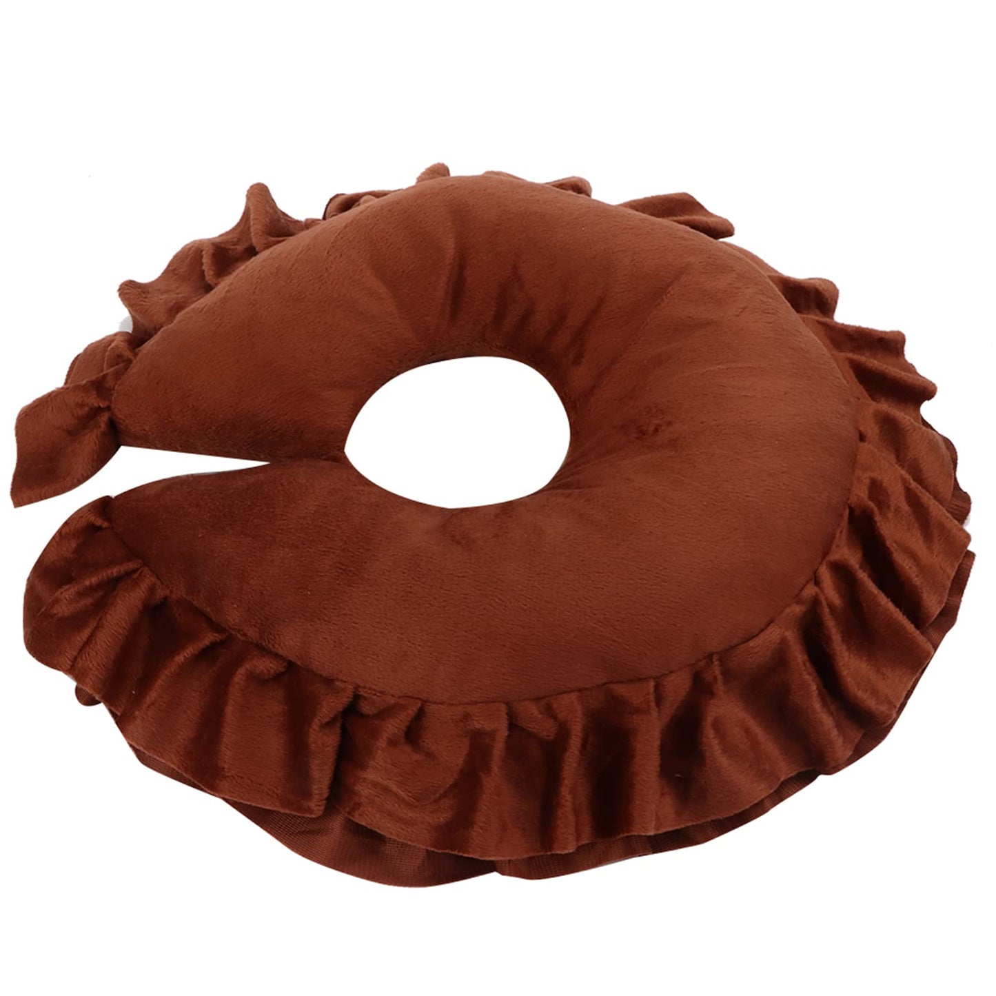 Almohada Facial en Forma de U Desmontable Marrón para Salón de Spa y Cama de Masaje