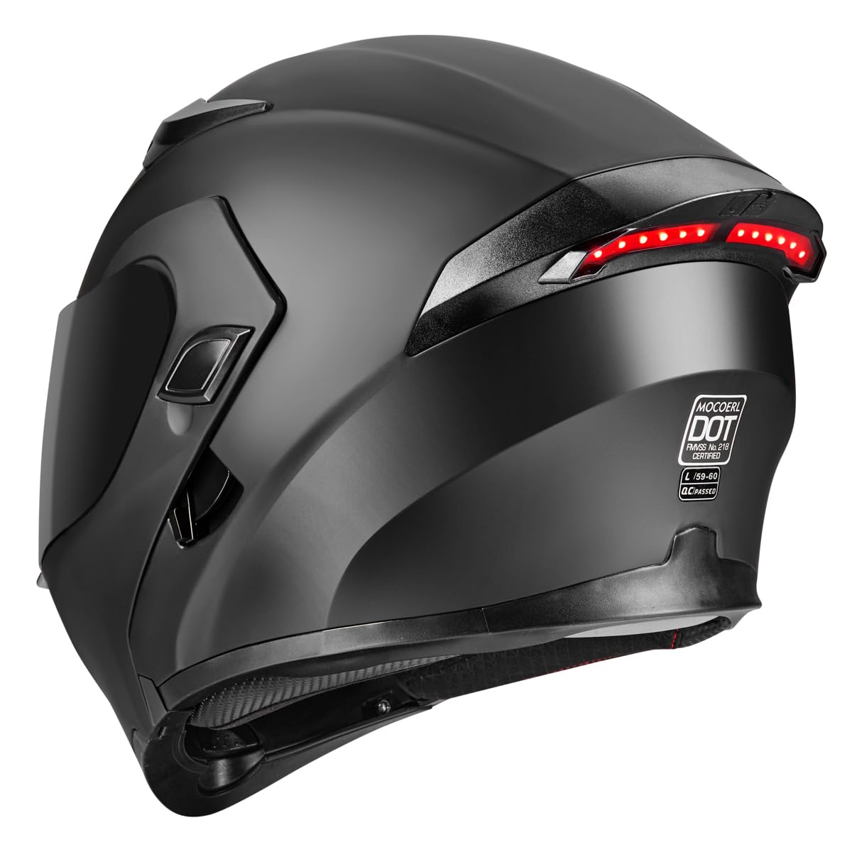 MOCOERL Casco Modular, Casco Integral Abatible para Motocicleta, Cascos para con Doble Visera, Luz Led, Aprobado por Dot para Hombres 169 (XL)