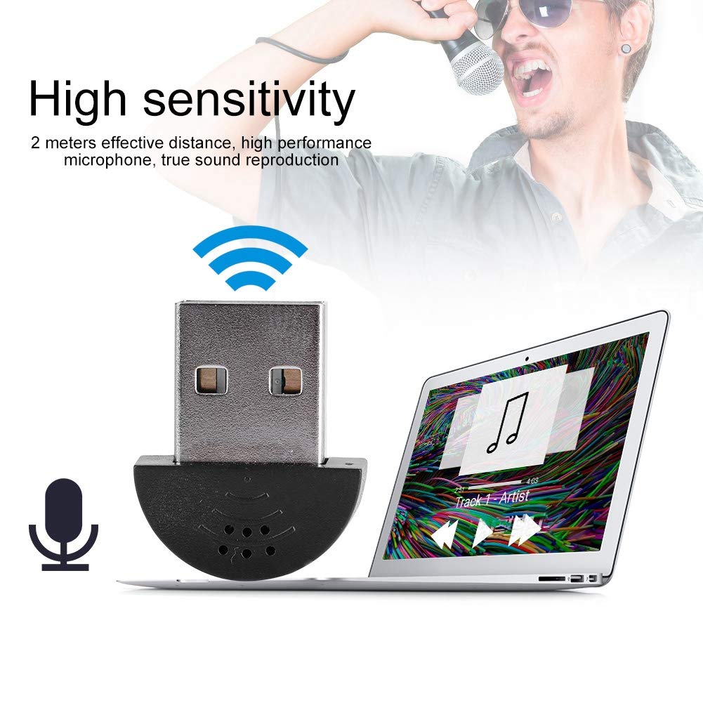 Micrófono USB Mini Wendry Negro para Grabación de Audio en Computadora PC