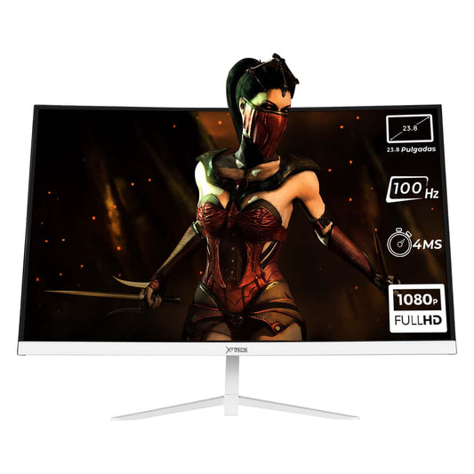 Monitor Gamer XTREME PC GAMING Blanco Curvo Clarity 23.8" 4ms 100Hz FHD VA HDMI