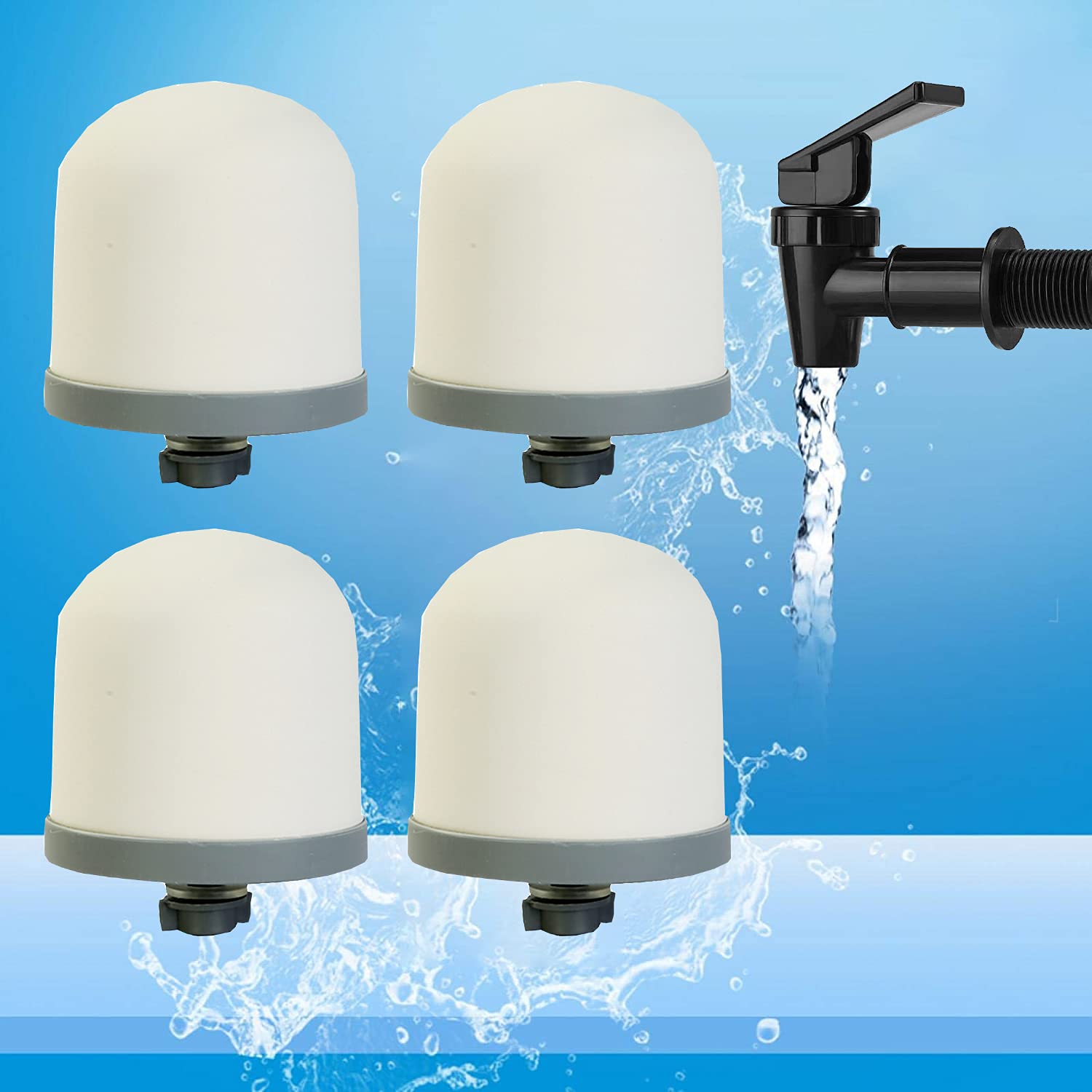 Huining - Filtro de agua de cúpula de cerámica, filtro de repuesto para unidad de prefiltración de agua, reemplazo de medios de filtro de 0,15 a 0,5 micras para sistema de filtración de cubeta de agua