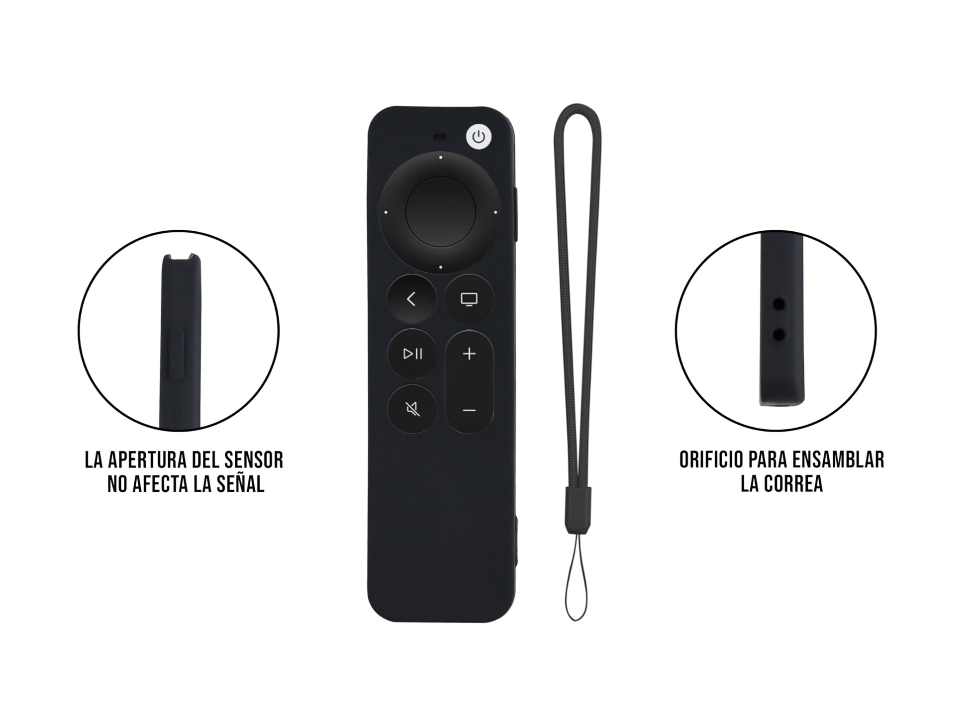 CONTROL EXPERT Funda para Control Compatible con Apple TV 4k 2 Generación Silicon Case Protector (Negro)