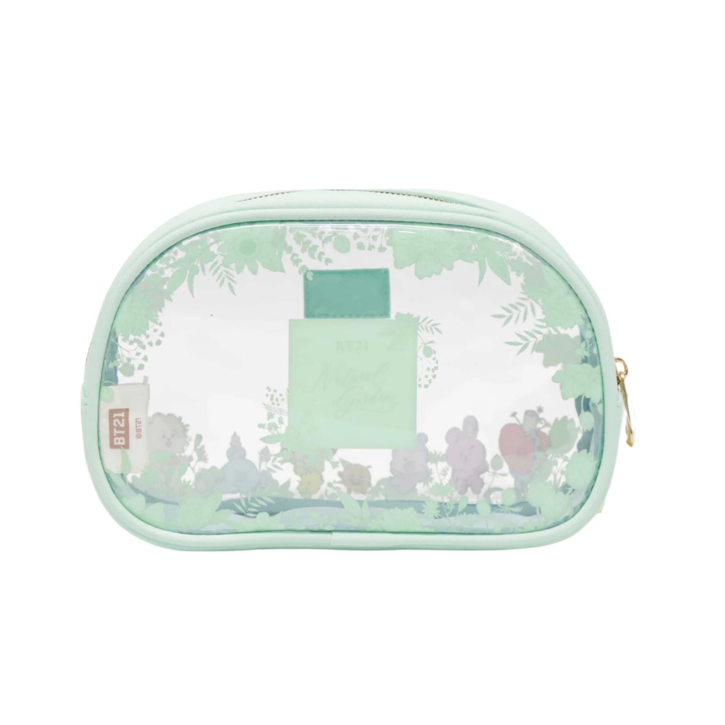 Impressions Vanity BT21 3-PC. Juego de bolsas de maquillaje con bolsas grandes, medianas y pequeñas, organización de maquillaje con bolsillo interior deslizante, material de PVC transparente, bolsa de