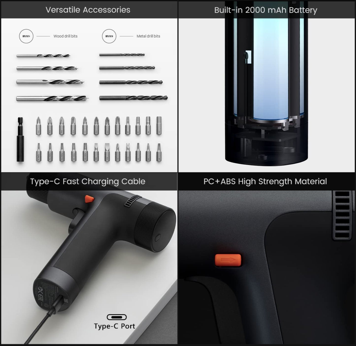 Xiaomi 12V Max taladro inalámbrico sin escobillas, 30 nm potente par, control de precisión de 30 velocidades, 3 modos de funcionamiento, visualización inteligente, gris