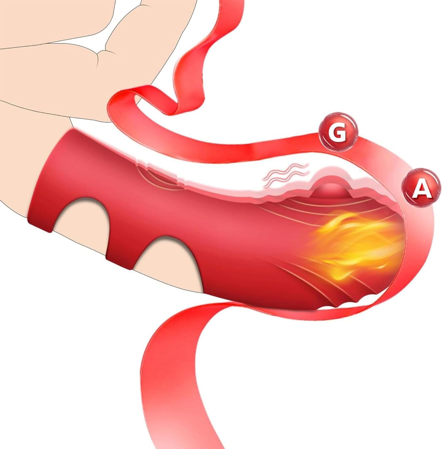 Vibrador de Dedo Inalámbrico de Silicona Rojo con 10 Modos para Mujer