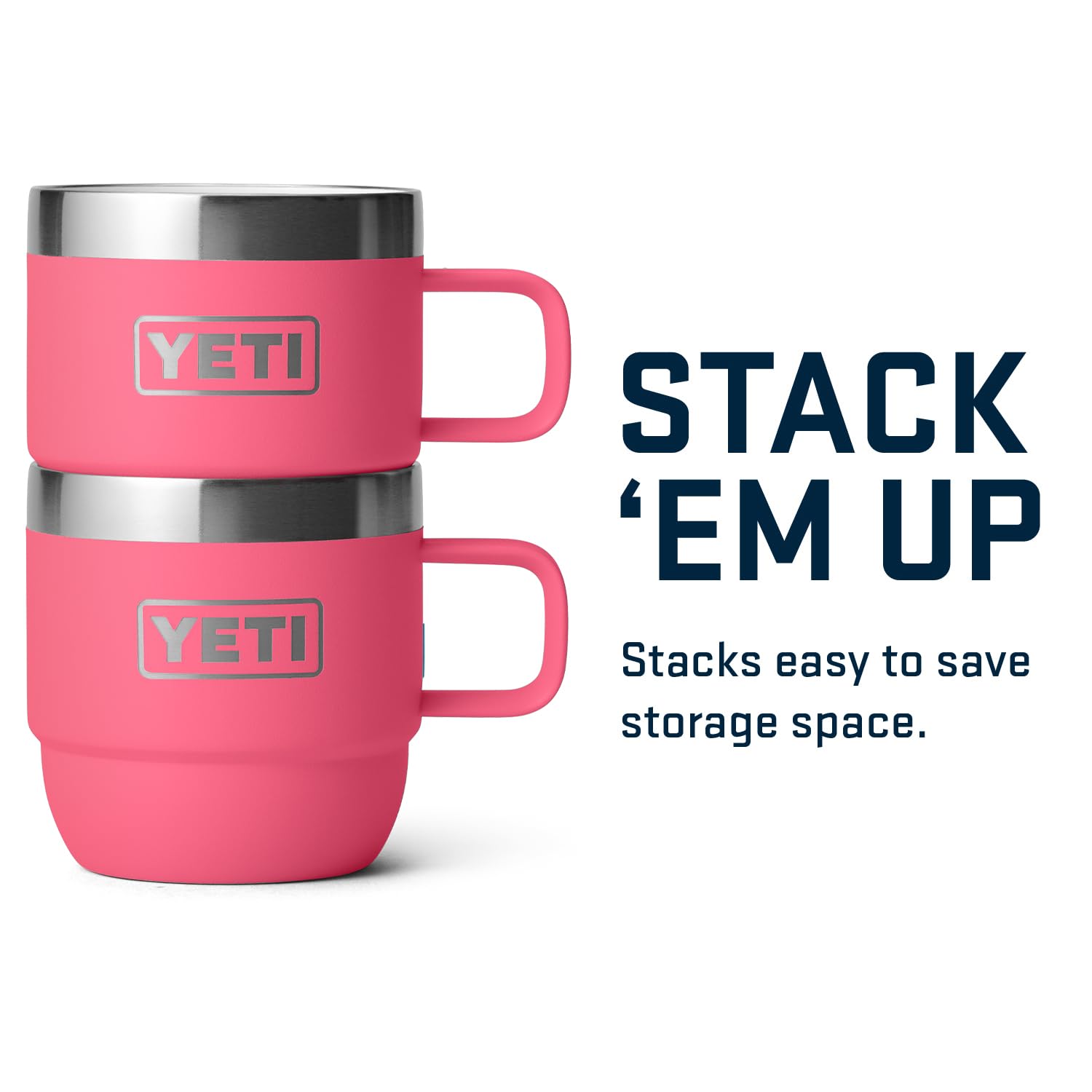 Taza Acero Inoxidable YETI Rosa Tropical Apilable Aislada al Vacío 177 cm Paquete 2 Tazas